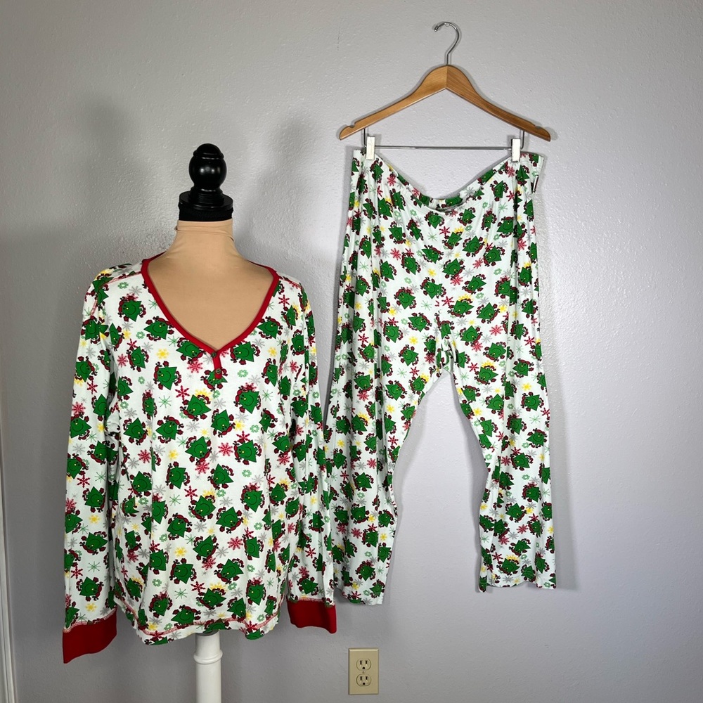 Little Miss Christmas cotton Pajama Set 2XL Cozy Holiday festive loungewear XMAS
